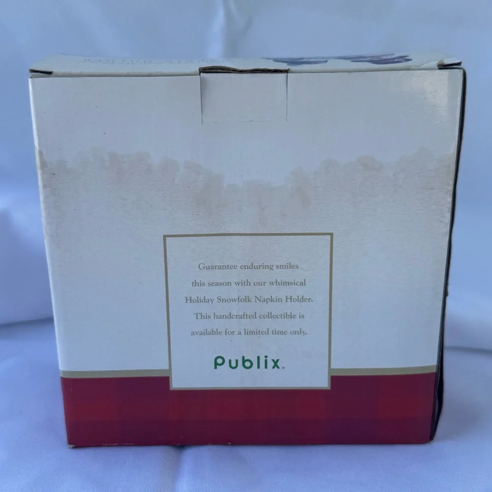 Holiday Snowfolk Snowman Ceramic Napkin Holder - Picture 2 of 3